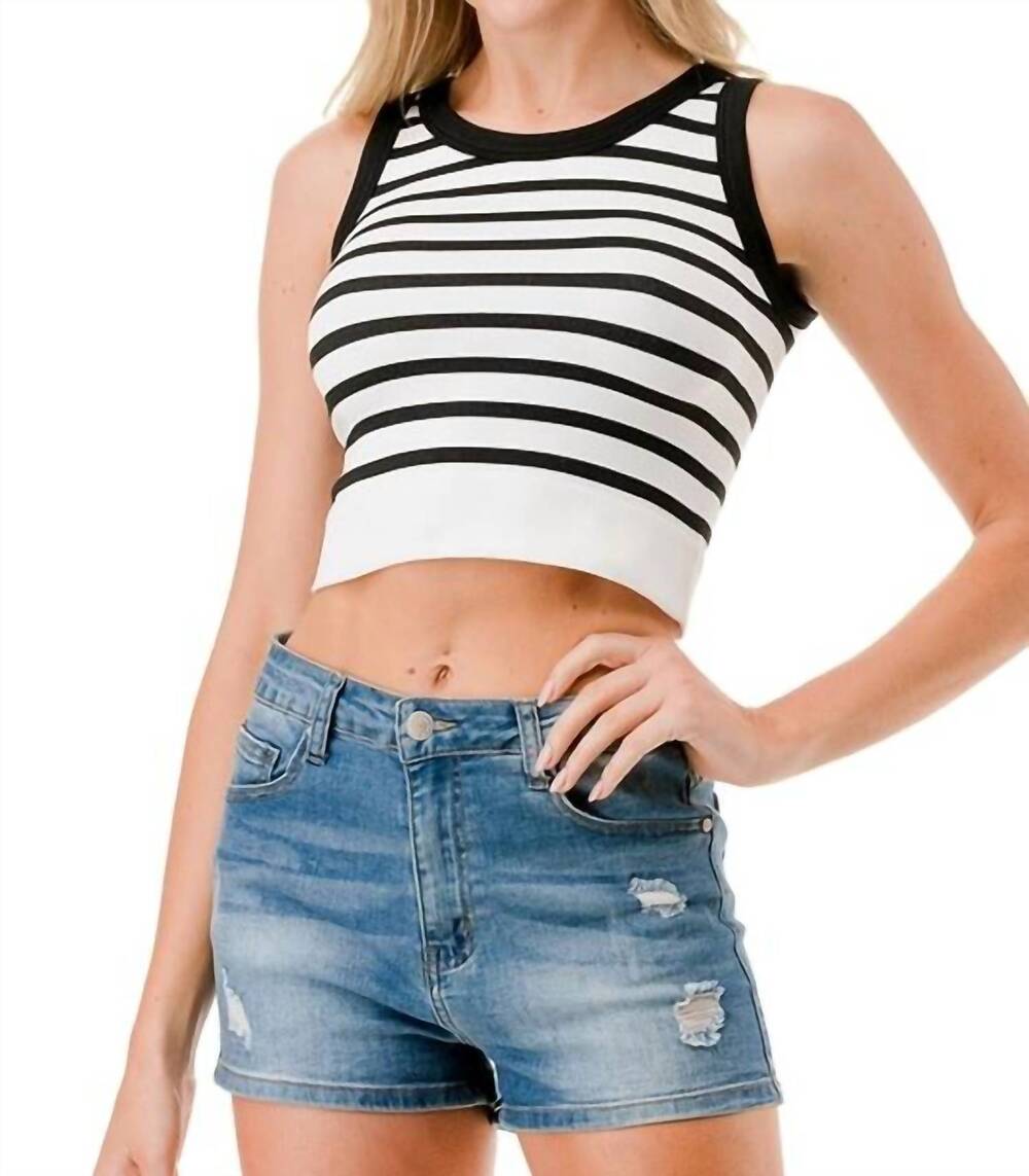 NEW NEW MIX stripe tank top in black/white
